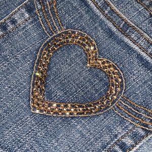 Original Juicy Couture Back Pocket Rhinestone Heart Jeans